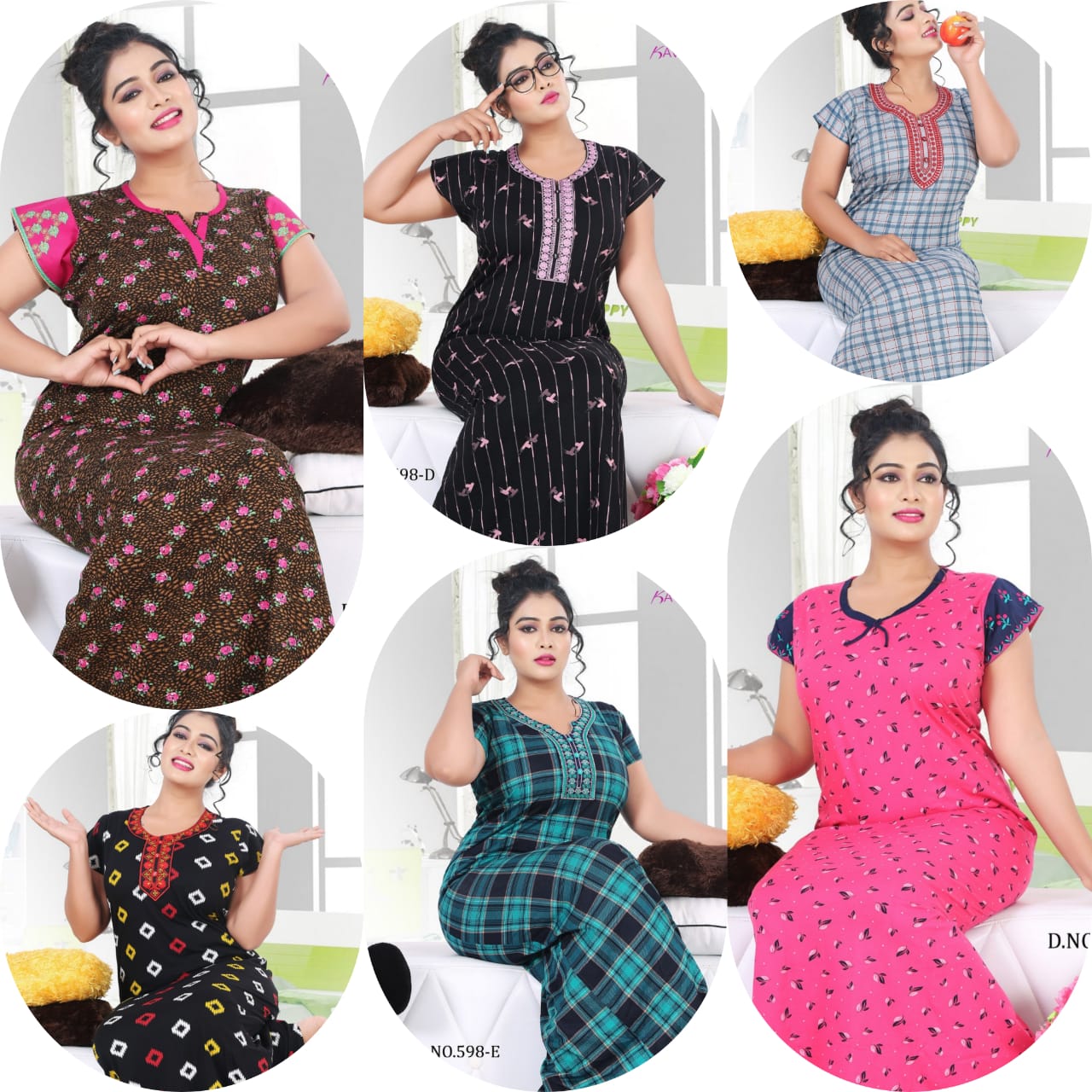 Kavyansika Nighty 598 Latest Collection Of Printed Premium Hoisery Night Suit